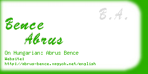 bence abrus business card